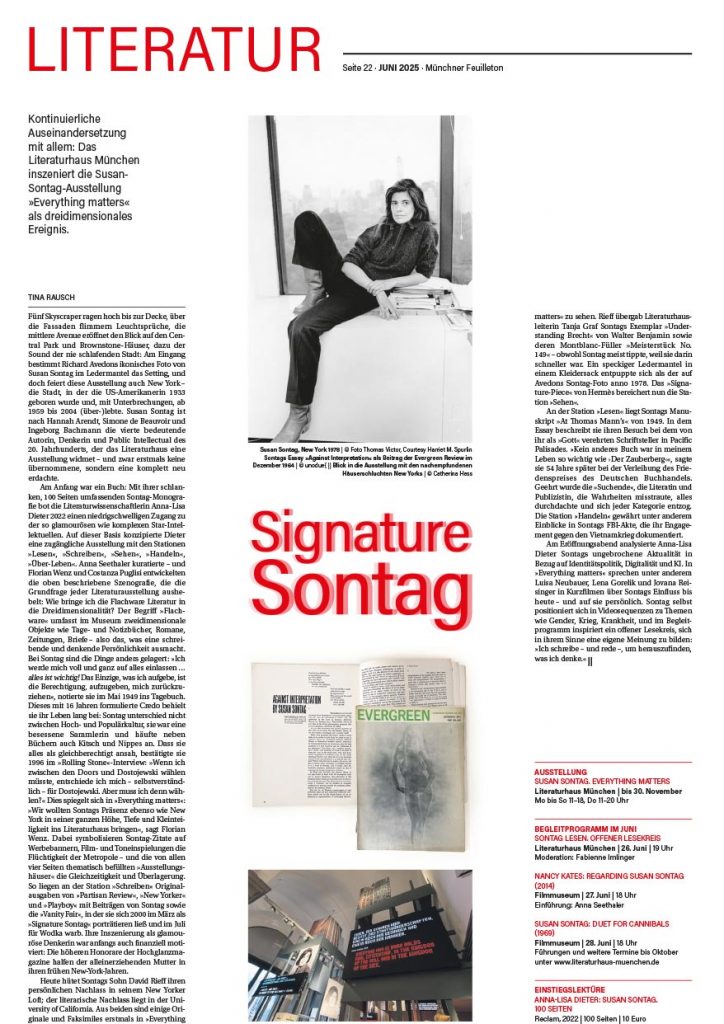 Signature Sontag, Münchner Feuilleton 152, 06/2025